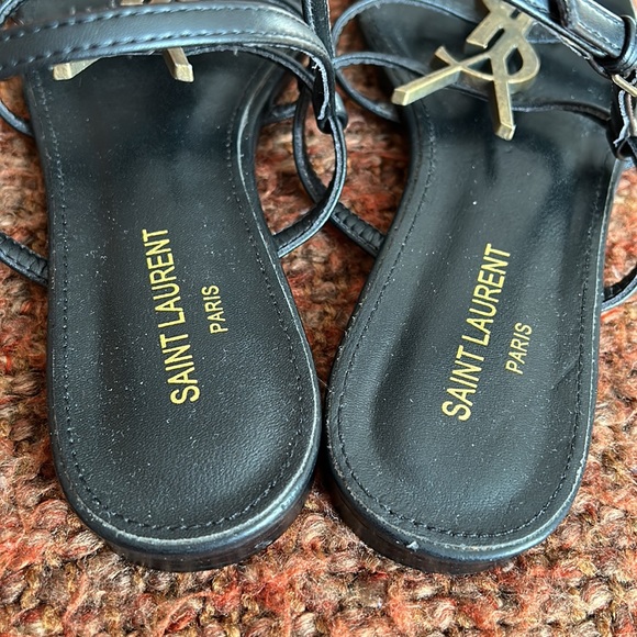 SOLD❤️Authentic Saint Laurent Black Cassandra Sandal - Picture 3 of 11